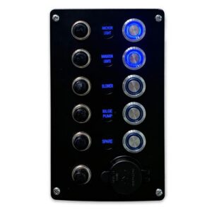 Hollex design schakelpaneel 12/24V USB-C LED blauw