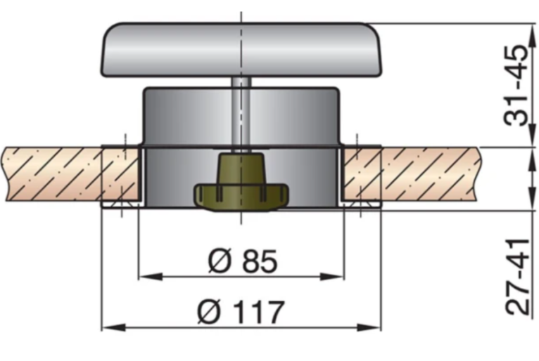 Vetus RVS Paddestoelventilator Portos mat zwart